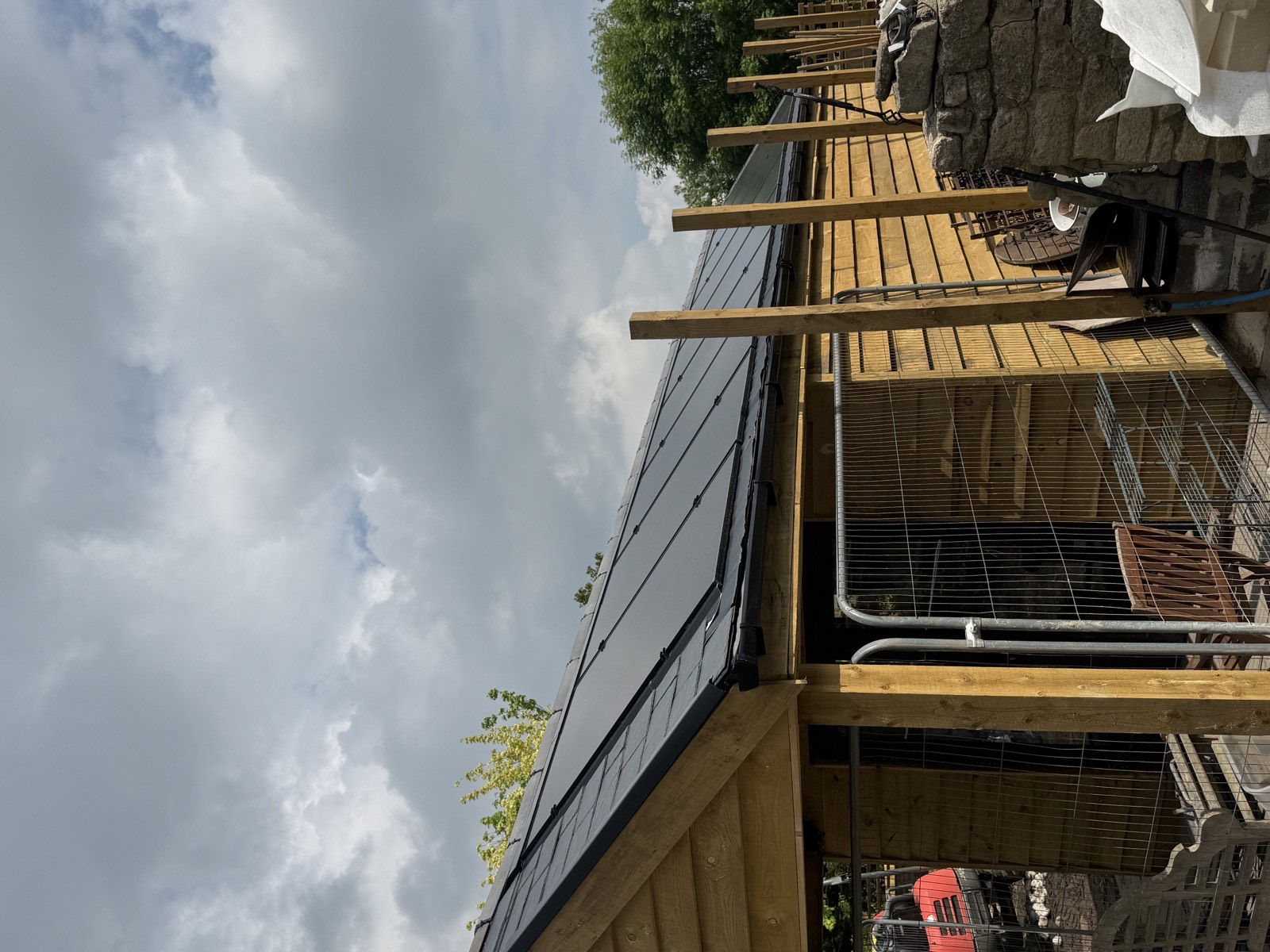 Completed outbuilding solar and battery project